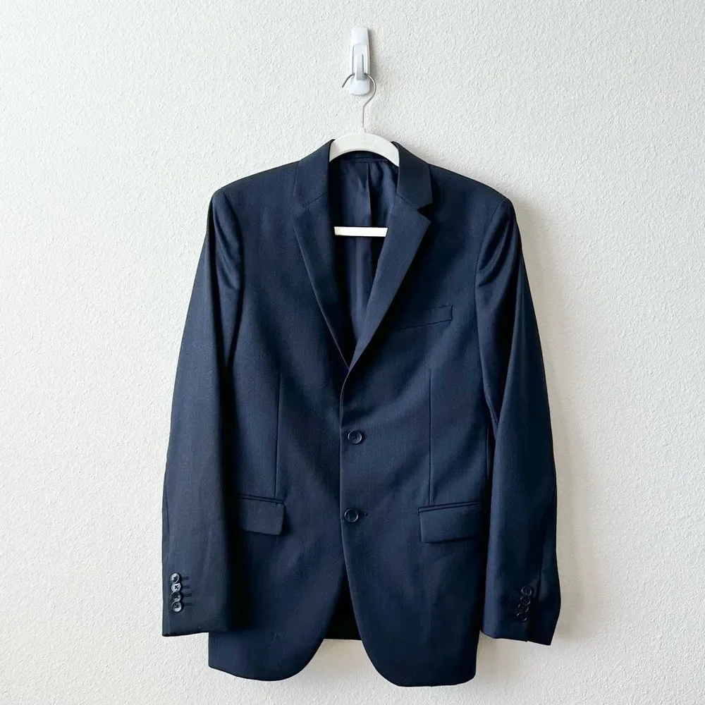 Theory Xylo NP Ostro Wool Blazer Jacket in Navy Blue Size 36R_3